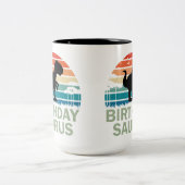 ヴィンテージ誕生日最高の恐竜 ツートーンマグカップ (中央)