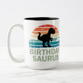 ヴィンテージ誕生日最高の恐竜 ツートーンマグカップ (左)