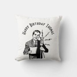 ヴィンテージ誕生日無線アナウンサー クッション