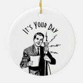 ヴィンテージ誕生日無線アナウンサー セラミックオーナメント (裏面)