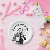 ヴィンテージ誕生日無線アナウンサー ペーパープレート (パーティー)