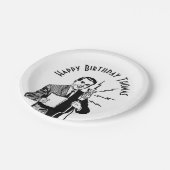 ヴィンテージ誕生日無線アナウンサー ペーパープレート (アングル)