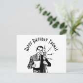 ヴィンテージ誕生日無線アナウンサー ポストカード (スタンド正面)
