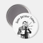 ヴィンテージ誕生日無線アナウンサー マグネット (正面/裏面)