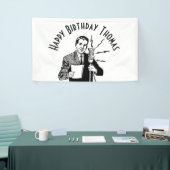 ヴィンテージ誕生日無線アナウンサー 横断幕 (トレードショー)