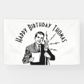 ヴィンテージ誕生日無線アナウンサー 横断幕 (横)