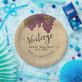 ヴィンテージ誕生日素朴ヴィネヤードワインカントリー ペーパープレート (パーティー)