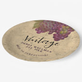 ヴィンテージ誕生日素朴ヴィネヤードワインカントリー ペーパープレート (アングル)