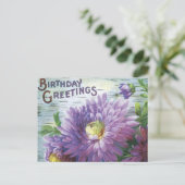 ヴィンテージ誕生日花葉書 ポストカード (スタンド正面)