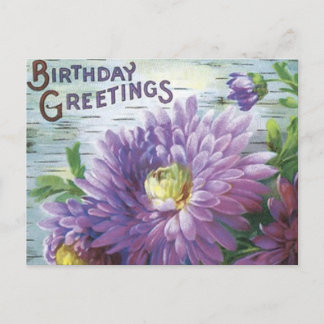 ヴィンテージ誕生日花葉書 ポストカード