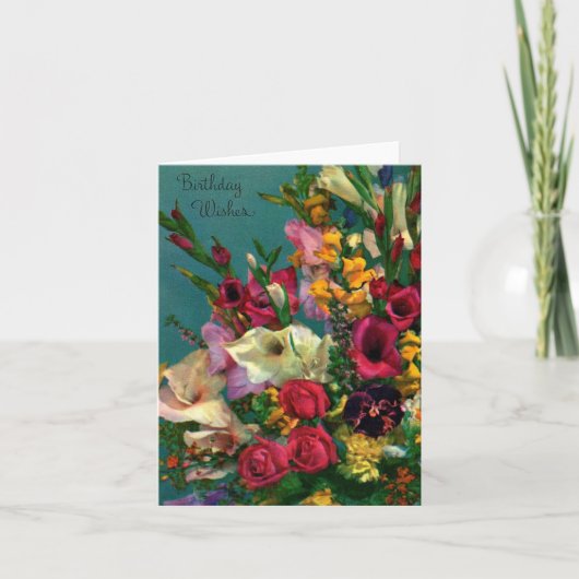 ヴィンテージ誕生日花 カード (正面)