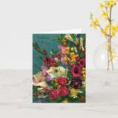 ヴィンテージ誕生日花 カード (黄色い花)