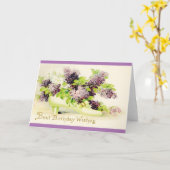 ヴィンテージ誕生日花、白い封筒。 カード (黄色い花)