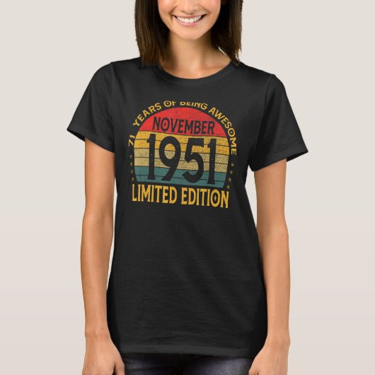 ヴィンテージ誕生日装飾1951年11月 Tシャツ (正面)