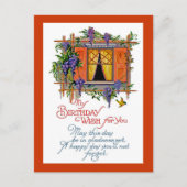 ヴィンテージ誕生日願い ポストカード (正面)