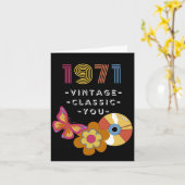 ヴィンテージ誕生日1971レトロデザインfor Friend カード (黄色い花)