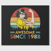 ヴィンテージ誕生日1988 ラッピングペーパー (フラット)