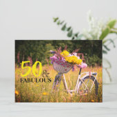 ヴィンテージ誕生日50及び素晴らしいパーティー自転車 招待状 (スタンド正面)