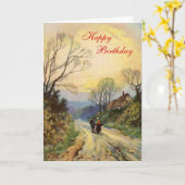 ヴィンテージ誕生日 カード (黄色い花)