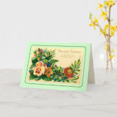 ヴィンテージ誕生日 カード (黄色い花)