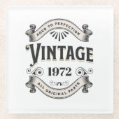 ヴィンテージ誕生日 ガラスコースター (正面)