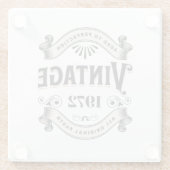 ヴィンテージ誕生日 ガラスコースター (裏面)