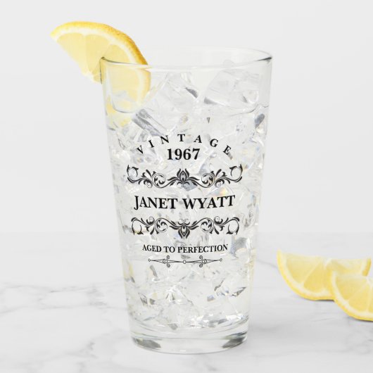 ヴィンテージ誕生日(年) タンブラーグラス (アイス正面)