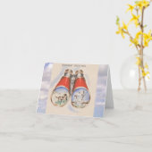 ヴィンテージ誕生日 |鳥猟犬双眼鏡 カード (黄色い花)