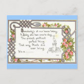 ヴィンテージ誕生発表 – 煙突のコウノトリ 案内ポストカード (正面)