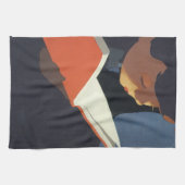 ヴィンテージ読が図書館の本を キッチンタオル (横)