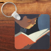 ヴィンテージ読が図書館の本を キーホルダー (正面)