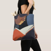 ヴィンテージ読が図書館の本を トートバッグ (クローズアップ)