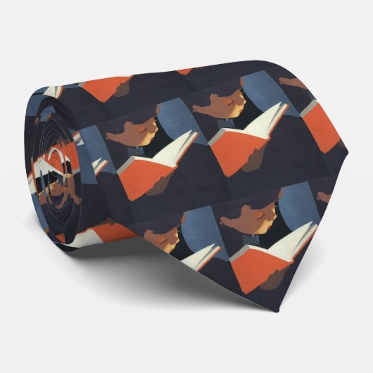 ヴィンテージ読が図書館の本を ネクタイ (ロール)