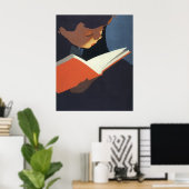 ヴィンテージ読が図書館の本を ポスター (ホームオフィス)