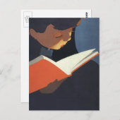 ヴィンテージ読が図書館の本を ポストカード (正面/裏面)