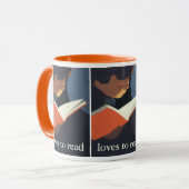 ヴィンテージ読が図書館の本を マグカップ (正面左)