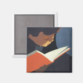 ヴィンテージ読が図書館の本を マグネット (正面/裏面)