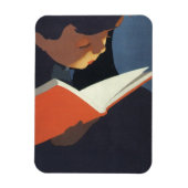 ヴィンテージ読が図書館の本を マグネット (縦)