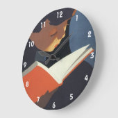 ヴィンテージ読が図書館の本を ラージ壁時計 (傾斜)
