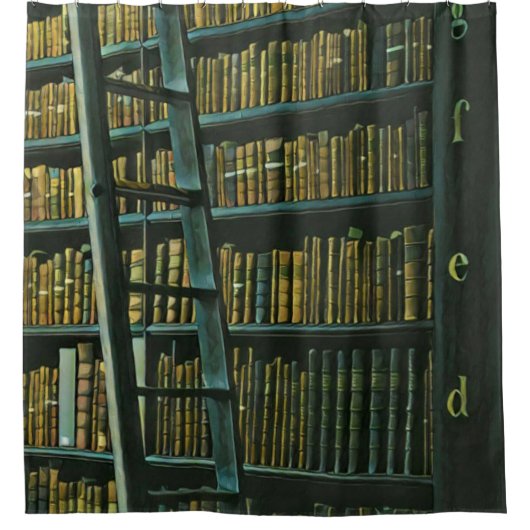 ヴィンテージ読のアートワークの贈り物 シャワーカーテン (正面)