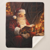 ヴィンテージ読のクリスマス シェルパブランケット (正面)