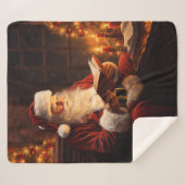 ヴィンテージ読のクリスマス シェルパブランケット (正面(横))