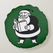 ヴィンテージ読のサンタオンクリスマスグリーン ラウンドクッション (裏面)