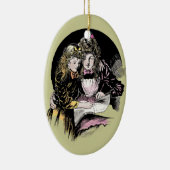 ヴィンテージ読のビクトリアン母の娘 セラミックオーナメント (右)