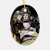 ヴィンテージ読のビクトリアン母の娘 セラミックオーナメント (裏面)