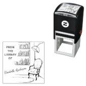 ヴィンテージ読の図書館から出ている静かな部屋 セルフインキングスタンプ (インサイチュ)