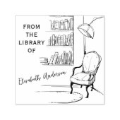 ヴィンテージ読の図書館から出ている静かな部屋 セルフインキングスタンプ (デザイン)