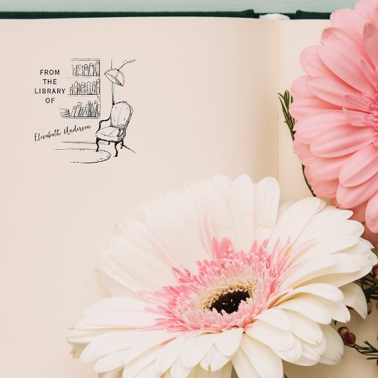 ヴィンテージ読の図書館から出ている静かな部屋 セルフインキングスタンプ