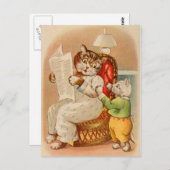 ヴィンテージ読の新聞はがき ポストカード (正面/裏面)