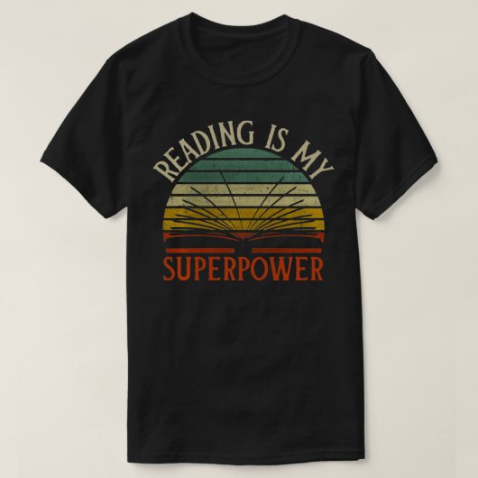 ヴィンテージ読の本読虫は私の超大国 Tシャツ (デザイン正面)